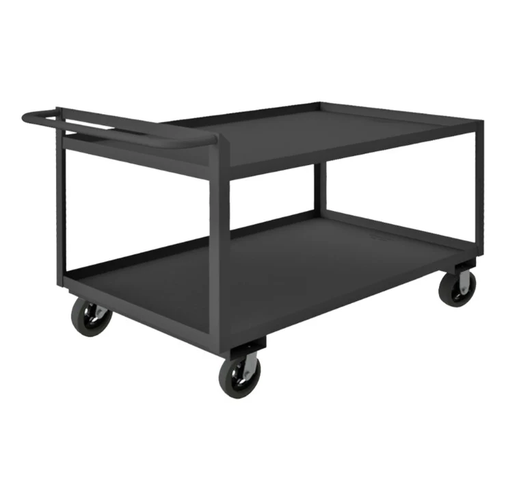 Stock Cart with 2 Shelves and a Raised Handle