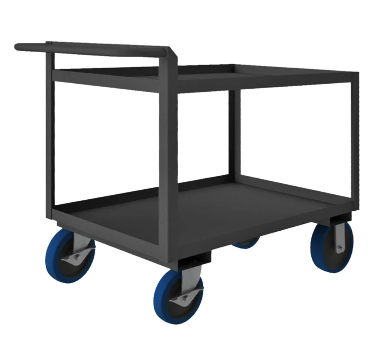 Stock Cart with 2 Shelves and a Raised Handle