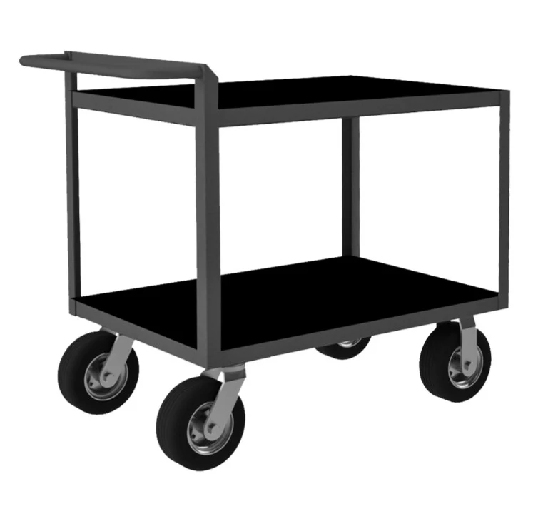 Stock Cart with 2 Shelves and a Raised Handle