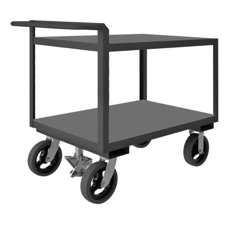 Stock Cart with 2 Shelves and a Raised Handle