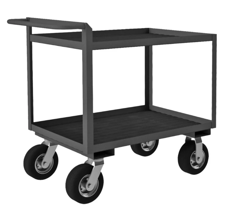 Stock Cart with 2 Shelves and a Raised Handle