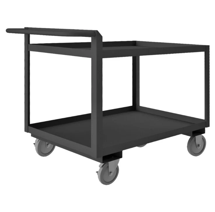 Stock Cart with 2 Shelves and a Raised Handle