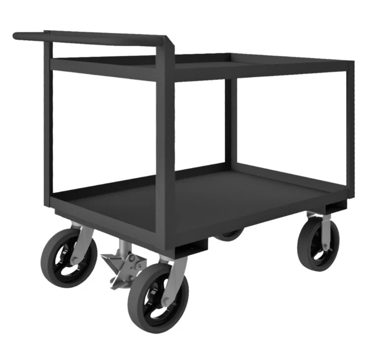 Stock Cart with 2 Shelves and a Raised Handle