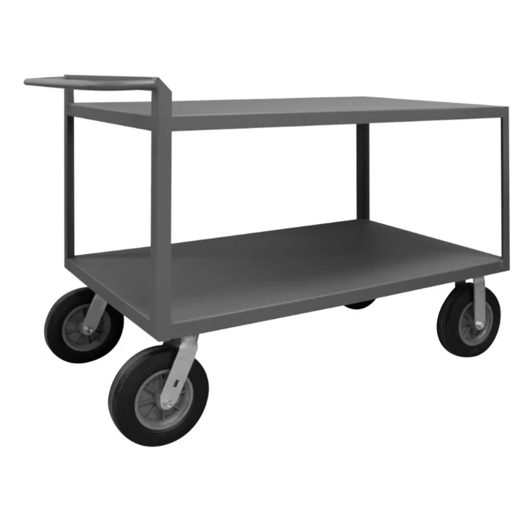 Stock Cart with 2 Shelves and a Raised Handle