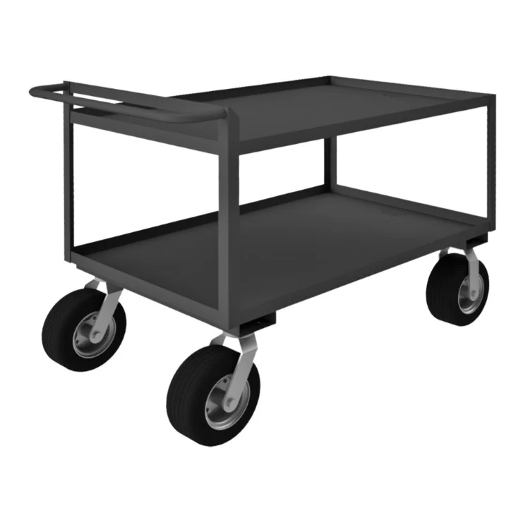 Stock Cart with 2 Shelves and a Raised Handle