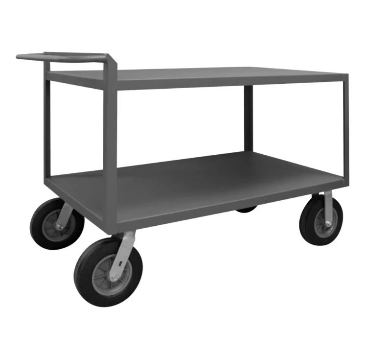 Stock Cart with 2 Shelves and a Raised Handle
