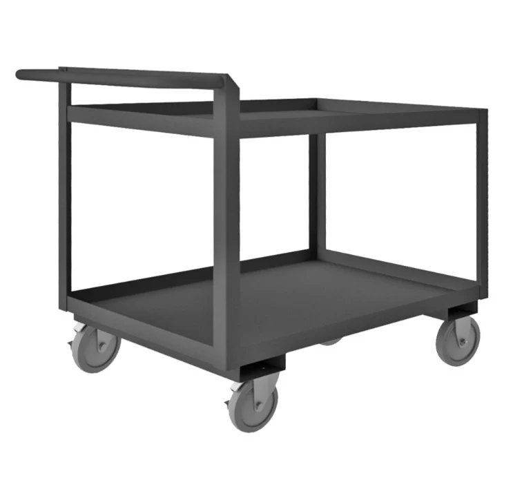 Stock Cart with 2 Shelves and a Raised Handle