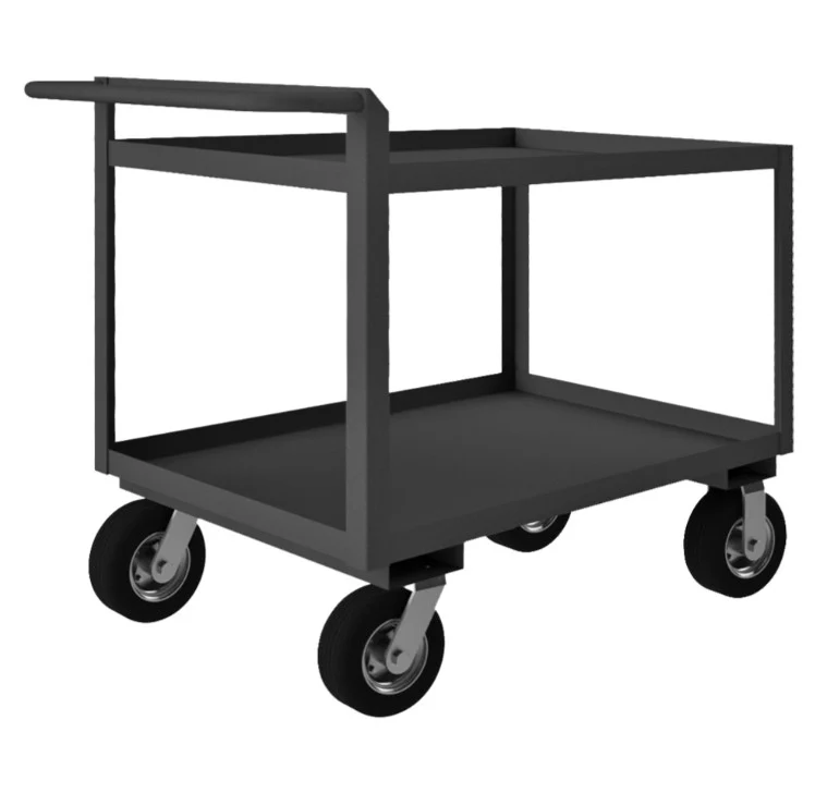 Stock Cart with 2 Shelves and a Raised Handle