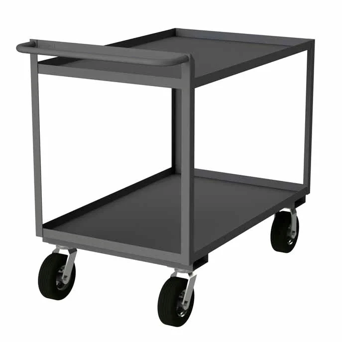 Stock Cart with 2 Shelves and a Raised Handle