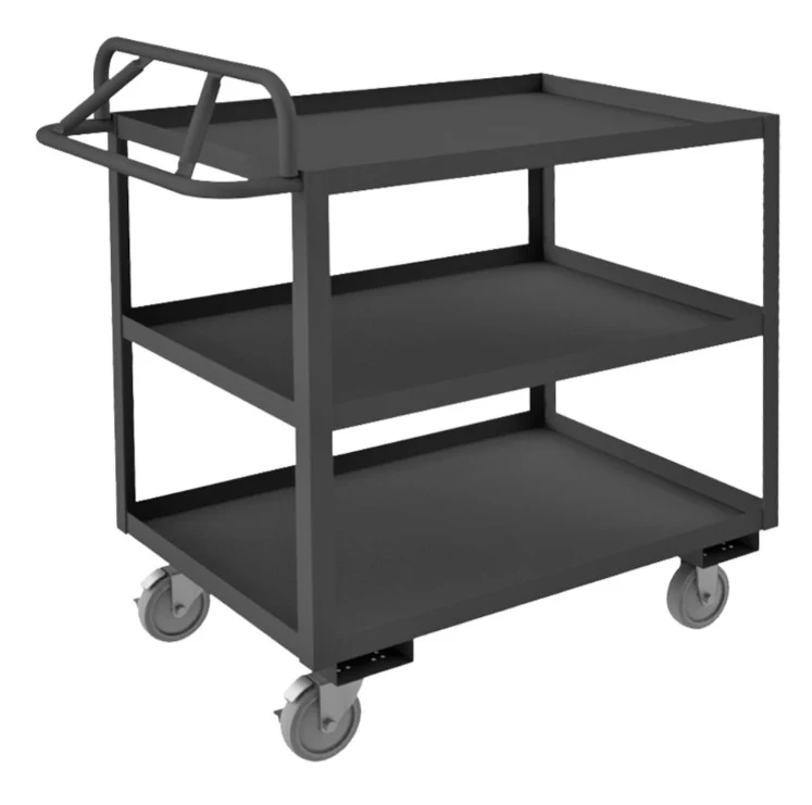 Stock Cart with 3 Shelves and an Ergonomic Handle