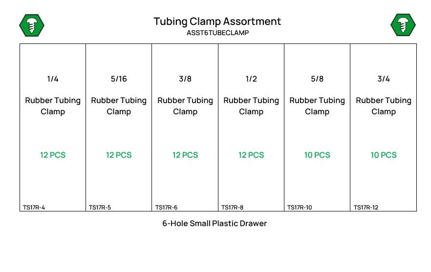 68 Piece Rubber Tubing Clamp Assortment Starter Kit Clear Zinc - Image 2
